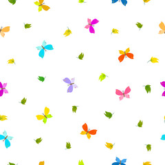 Colorful butterfly pattern Seamless vector background Use for textiles
