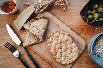 Healthy rustic breakfast