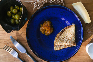 Healthy rustic breakfast