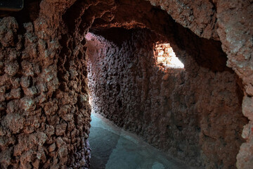 Ancient man made cave in old city of India