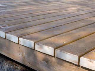 Fragment of a wooden floor from a terrace board