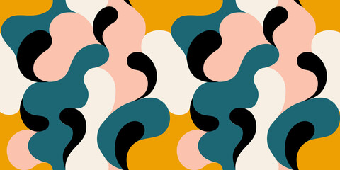 Modern vector pattern with multicolor abstract shapes. Colorful abstract background.