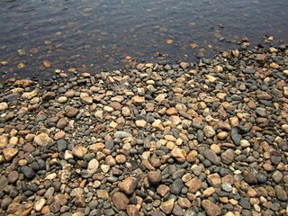 Rock pebble in river side