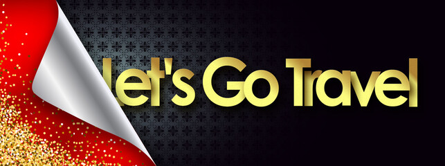 Let's Go Travel in black background and golden stars