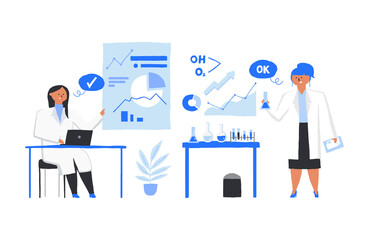 Concept elements of doctors and infographic design