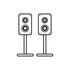 stereo speaker line icon. vector sound system speakers. music line icon. design vector illustration