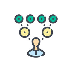 Infected Patient Spreads the Virus color line icon. Virus Spread vector outline colorful sign.