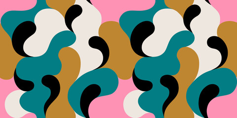 Modern vector pattern with multicolor abstract shapes. Colorful abstract background.