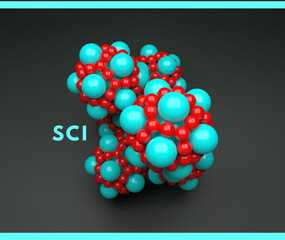 Molecule. 3D concept for science. Vector illustration.