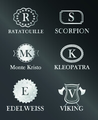 Set of luxurious elegant vintage logos