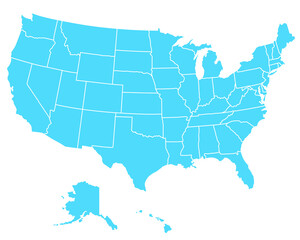 Obraz na płótnie Canvas map of united states usa