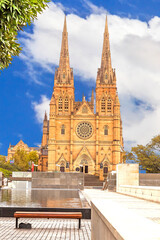 Fototapeta na wymiar Recording of St. Mary's Cathedral in Sydney