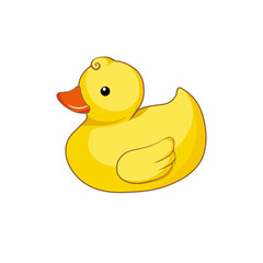 Vector illustration of yellow duck  isolated on white background