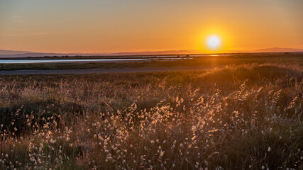 Lever  coucher de soleil sur les marais salants de Camargue - Sunrise over the Camargue salt marshes