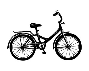 Bicycle drawn in the style of doodles. Sports transport. Vector illustration isolated on a white background.
