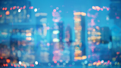 Blurred bokeh Chicago abstract cityscape skyline background