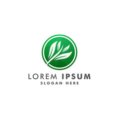 Abstract leaf green color logo template, Environment icon design logotype vector illustration