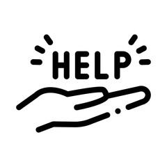help on palm icon vector. help on palm sign. isolated contour symbol illustration
