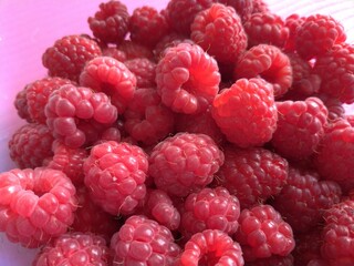 Healthy food - Raspberries close up