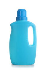 Washing powder in blue plastic bottle