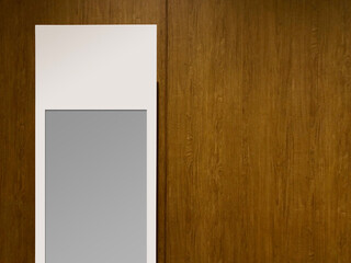 a signboard in front of the wooden wall for design - background use