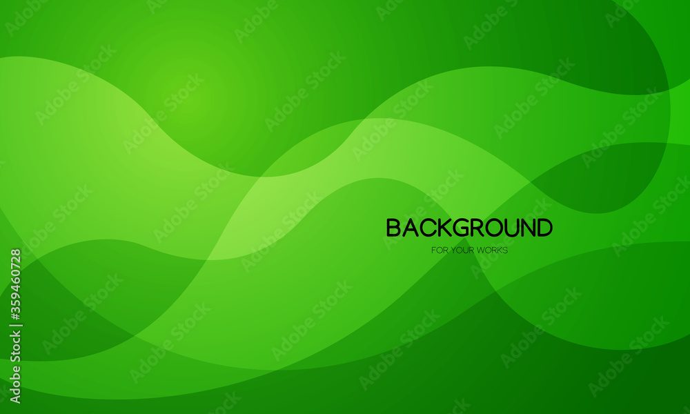 Aufkleber Green abstract background with curve lines. Vector illustration.