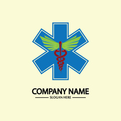 Caduceus, Caduceus logo icon for Medical healthcare conceptual vector illustrations