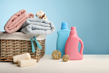 Clean and fresh laundry in basket