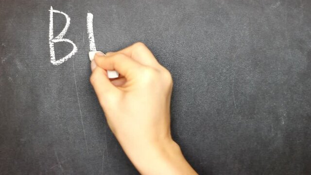 Business Startup - inscription on chalkboard using chalk