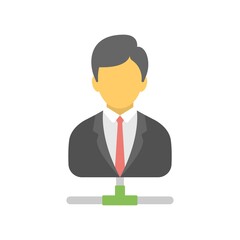 Business networking flat icon illustration. Social connections symbol.