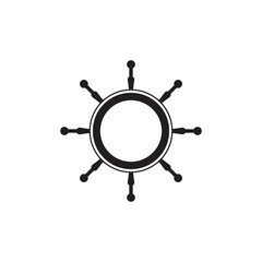 Ship wheel steering symbol vector icon