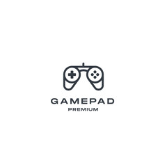 Outline gaming controller logo design vector illustration. premium design inspiration