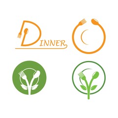 fork,spoon logo icon vector illustration