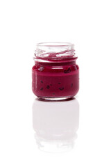 Nutrition concept - Healthy food, Diet, Detox, Clean Eating or Vegetarian concept. A glass jar of nutritious food against white background. Delicious take away food in glass jars.