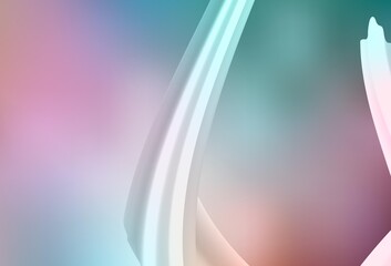 Naklejka premium Light Green, Red vector background with bent lines.