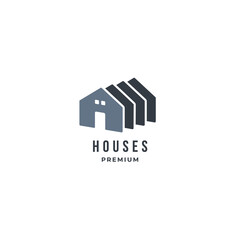 Folding House logo with window. premium vector logo design idea