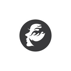 unique face woman icon vector illustration design