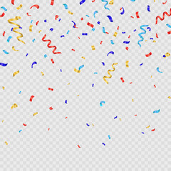 Realistic 3d Detailed Confetti Decoration Background. Vector