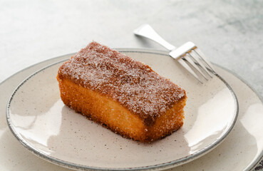 Piece of homemade sponge cake