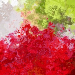 abstract stained pattern texture square background red lime green grey color - modern painting art - watercolor splotch effect