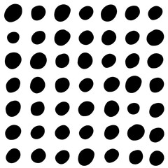 Polka dot seamless pattern. Hand drawn black dots.