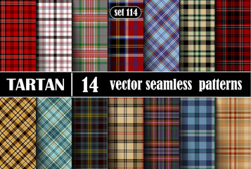 Set Tartan Seamless Pattern