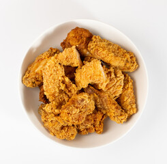 Breaded Fried Chicken Wings, Fingers and Drumstick
