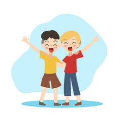 Friendship Day, Friendship boy, Best friend forever. 2 girl hug each other.