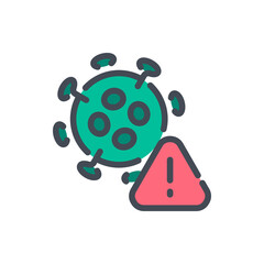 Danger Virus color line icon. Virus Awareness vector outline colorful sign.