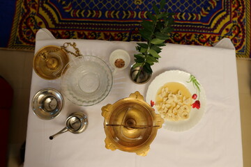 table, food, christmas, tea, decoration, cup, plate, setting, holiday, dinner, breakfast, white, glass, celebration, golden, coffee, drink, place, restaurant, meal, wine, candle