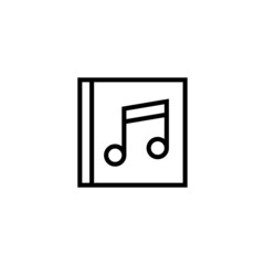 Music Album Icon in black line style icon, style isolated on white background