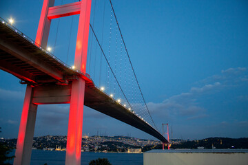 Istanbul bosphorus bridge night view