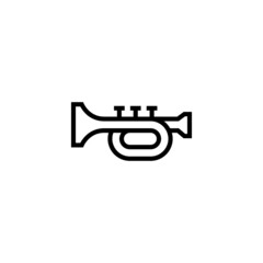 Trumpet Icon in black line style icon, style isolated on white background