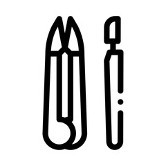 leather craft instruments icon vector. leather craft instruments sign. isolated contour symbol illustration